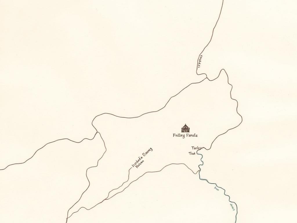 Hand-drawn site location map showing the temple site in Mandal Valley